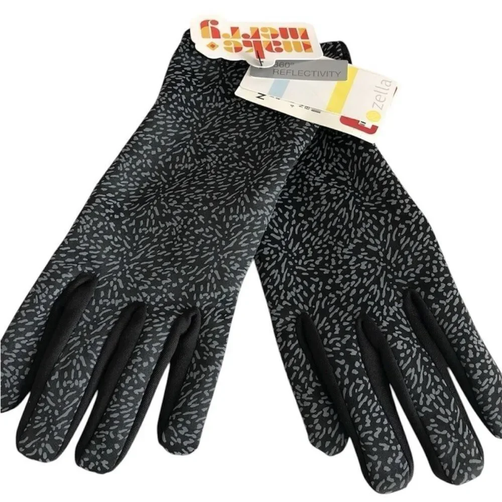 Zella NWT 360 Reflective Running Gloves Black Large